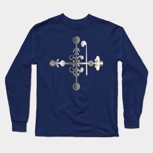 Legba Atibon Silver Voodoo Veve Long Sleeve T-Shirt